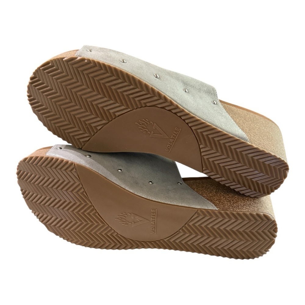 Volatile Division Grey Wedge Sandals - Picture 6 of 7